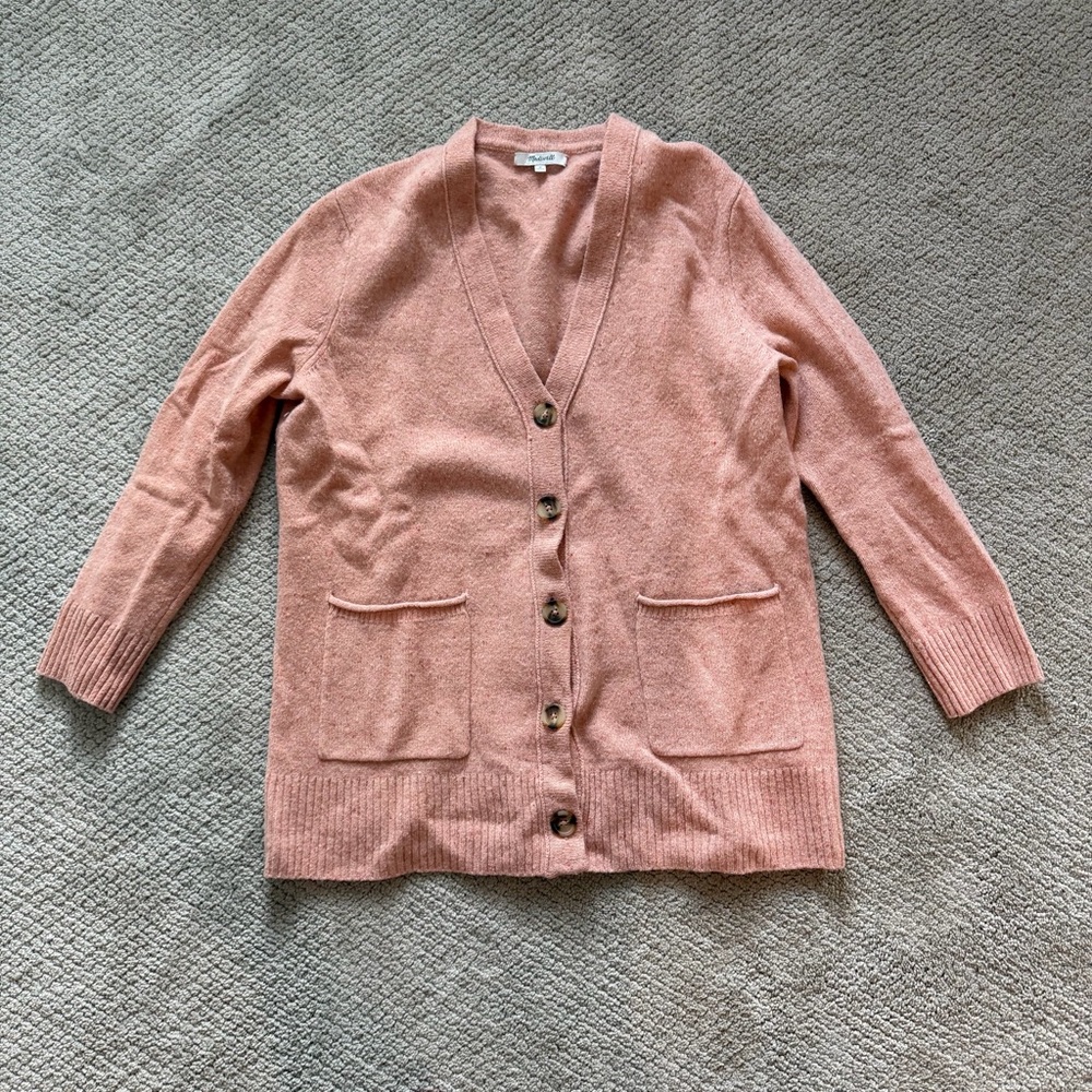 Madewell Pink Cardigan Sweater, Size M